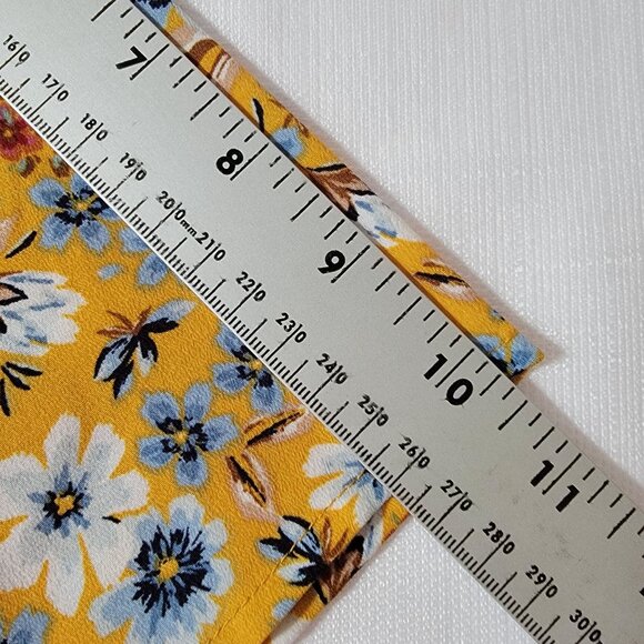 Time and Tru Womens Tunic Top Plus Size XL 16/18 Yellow Floral Ruffled Peplum - Picture 9 of 12